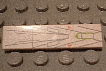 2431px12 | Tile 1 x 4 with Gray, Orange and Lime Lines Pattern | LEGOPART