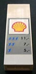 2454pb033 | Brick 1 x 2 x 5 with Shell Logo and Car Wash Price Table Pattern (Sticker) - Set 1255 | LEGOPART