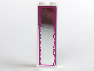 2454pb112 | Brick 1 x 2 x 5 with Mirror with Magenta Scroll Border Pattern | LEGOPART