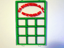 2494pb04 | Glass for Window 1 x 4 x 5 with General Store Pattern (Sticker) - Set 6765 | LEGOPART