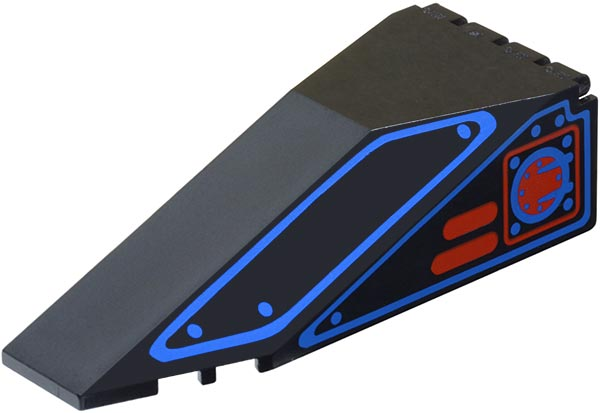 2507pb04 | Windscreen 10 x 4 x 2 1/3 Canopy with Blue Outlines and Red Square Pattern | LEGOPART