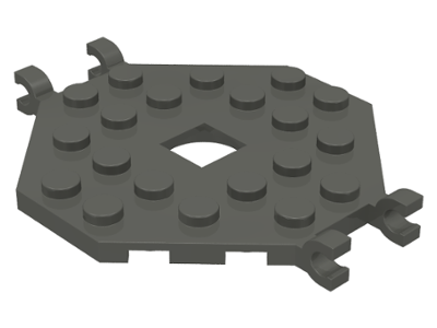 2539 | Plate, Modified 6 x 6 Octagonal with Open Center and 4 Clips | LEGOPART