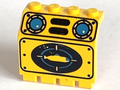 2582px2 | Panel 2 x 4 x 3 1/3 with Hinge with Submarine in Black Oval Pattern | LEGOPART