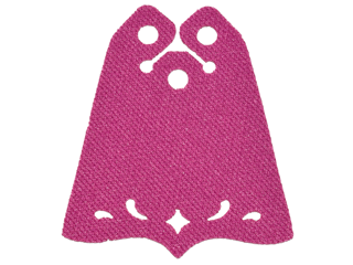 26486 | Mini Doll, Cape Cloth, Friends, Center Point at Bottom, 3 Small Top Holes and Swirl and Diamond Shaped Holes - Spongy Stretchable Fabric | LEGOPART