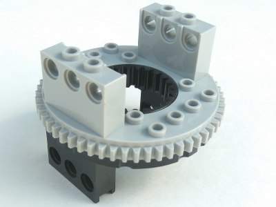 2856c03 | Technic Turntable 56 Tooth Extended Arms with Light Bluish Gray Top | LEGOPART