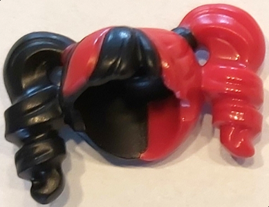 28798pb04 | Minifigure, Hair Female Pigtails High Bouncy, Hole on Top with Red Hair on Left Side and Red Tie on Right Side Pattern | LEGOPART