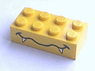 3001pb012 | Brick 2 x 4 with Wavy Mouth and Fangs Pattern | LEGOPART