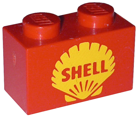 3004pb011 | Brick 1 x 2 with Shell Logo II Pattern | LEGOPART