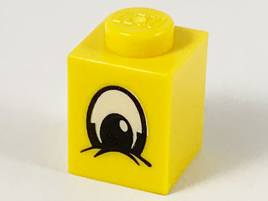 3005px2 | Brick 1 x 1 with Eye Squinting Black and White Pattern | LEGOPART