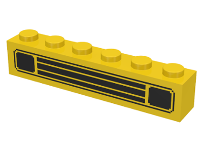 3009p01 | Brick 1 x 6 with Black Car Grille Pattern | LEGOPART