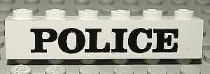 3009pb022 | Brick 1 x 6 with Black 'POLICE' Serif Pattern | LEGOPART