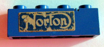 3010pb054 | Brick 1 x 4 with White Norton Logo Pattern (Sticker) - Set 393-1 | LEGOPART