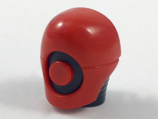 30329pb01 | Minifigure, Head, Modified Helmet with Neck Ridges and Red Mask with Red Circle Pattern | LEGOPART