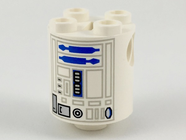 30361px2 | Brick, Round 2 x 2 x 2 Robot Body with Gray Lines and Blue Pattern (R2-D2) | LEGOPART