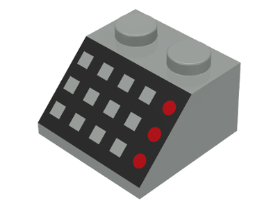 3039p32 | Slope 45 2 x 2 with 12 Buttons and 3 Red Lamps on Black Background Pattern | LEGOPART