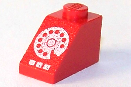 3040p02 | Slope 45 2 x 1 with White Rotary Phone Dial and Buttons Pattern | LEGOPART