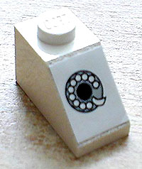 3040pb005 | Slope 45 2 x 1 with Rotary Phone Gray Pattern (Sticker) - Set 230-1 | LEGOPART