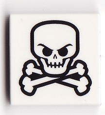 3068pb0310 | Tile 2 x 2 with Skull and Crossbones Pattern | LEGOPART