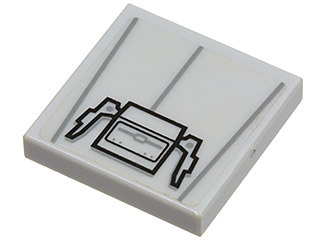 3068pb0361 | Tile 2 x 2 with Star Wars TIE Hatch Handles Pattern | LEGOPART