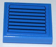 3068pb0455 | Tile 2 x 2 with Black Vent on Blue Background Pattern | LEGOPART