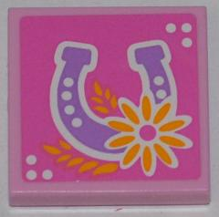 3068pb0622 | Tile 2 x 2 with Horseshoe and Flower Pattern | LEGOPART