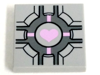 3068pb0689 | Tile 2 x 2 with Companion Cube Pink Heart Pattern | LEGOPART