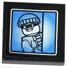 3068pb0847 | Tile 2 x 2 with Bandit Minifigure on Surveillance Screen Pattern | LEGOPART