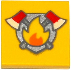 3068pb0939 | Tile 2 x 2 with Fire Badge and Axes Pattern | LEGOPART