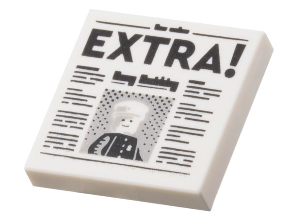 3068pb2122 | Tile 2 x 2 with Newspaper with Black | LEGOPART