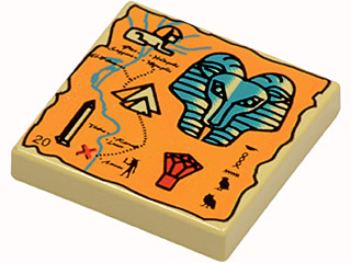 3068px21 | Tile 2 x 2 with Map Orange and Hieroglyphs, 20 Pattern | LEGOPART