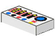 3069p30 | Tile 1 x 2 with Control Panel with Black, Blue, Red, and Yellow Buttons and Stripes Pattern | LEGOPART