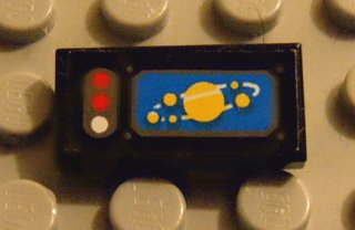 3069pb0068 | Tile 1 x 2 with 3 Buttons, Solar System Display Pattern | LEGOPART