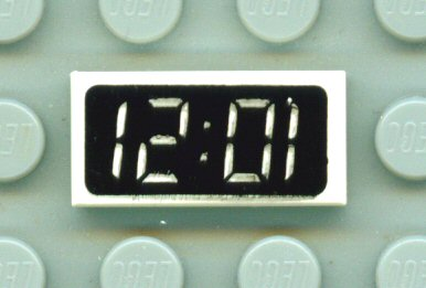 3069px5 | Tile 1 x 2 with Digital Clock with  | LEGOPART