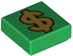 3070pb171 | Tile 1 x 1 with Gold Dollar Sign | LEGOPART