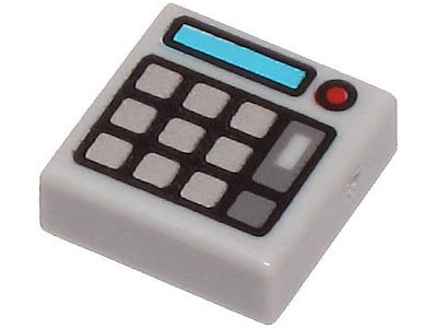 3070pb174 | Tile 1 x 1 with Silver Keypad Buttons, Medium Azure Screen and Red Light | LEGOPART