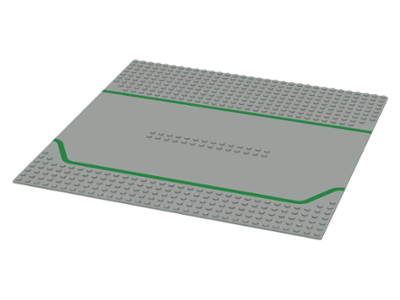309p01 | Baseplate, Road 32 x 32 Service Station with Green Lines Pattern | LEGOPART