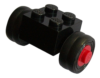 3137c02assy1 | Brick, Modified 2 x 2 with Red Wheels for Dually Tire with Black Tires Smooth Small Dually | LEGOPART