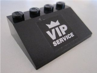 3297pb025 | Slope 33 3 x 4 with 'VIP SERVICE' on Black Background Pattern (Sticker) - Set 8495 | LEGOPART