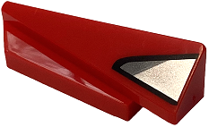 3388pb03 | Wedge 5 x 1 x 1 1/3 with 4 x 1 Base Left with Silver and Dark Silver Shapes with Black Outline | LEGOPART