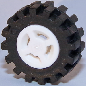 34337c02 | Wheel 8mm D. x 6mm with Slot with Black Tire 15mm D. x 6mm Offset Tread Small - Band Around Center of Tread | LEGOPART