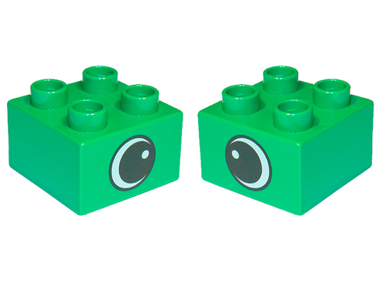 3437pe1 | Duplo, Brick 2 x 2 with Black and White Eye with Spot Pattern on Opposite Sides | LEGOPART