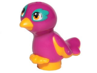 35074pb02 | Bird, Friends / Elves, Feet Joined with Magenta Body and Bright Light Orange Eyes Pattern | LEGOPART