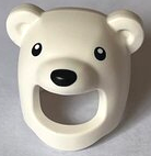 3557pb01 | Minifigure, Headgear Head Cover, Costume Polar Bear with Black Eyes and Nose Pattern | LEGOPART