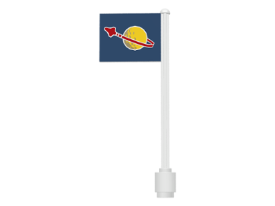 3596pb06 | Flag on Flagpole, Straight with Classic Space Logo Pattern | LEGOPART