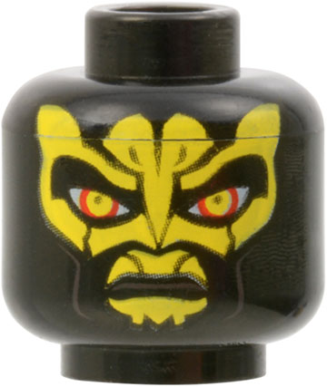 3626bpb0621 | Minifigure, Head Alien with SW Savage Opress, Yellow Zabrak Pattern - Blocked Open Stud | LEGOPART