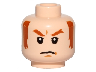 3626cpb1433 | Minifigure, Head Dark Orange Eyebrows and Sideburns, White Pupils, Frown Pattern - Hollow Stud | LEGOPART