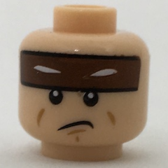 3626cpb1710 | Minifigure, Head Reddish Brown Headband with Squinted Batman Eyes, Sad Mouth Pattern - Hollow Stud | LEGOPART