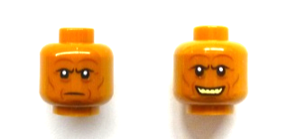 3626cpb2718 | Minifigure, Head Dual Sided Alien with SW Devaronian, Lines, Angry / Smile with Teeth Pattern | LEGOPART