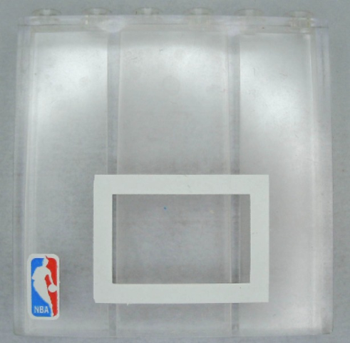 3754pb05 | Brick 1 x 6 x 5 with White Rectangle and NBA Logo | LEGOPART