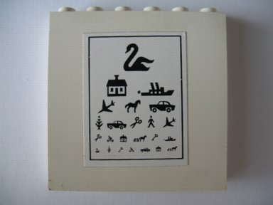 3754pb17 | Brick 1 x 6 x 5 with Eye Chart Pattern (Sticker) - Set 231-1 | LEGOPART